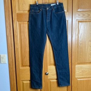 Denim & Co dark wash button fly slim fit jeans size 32x34